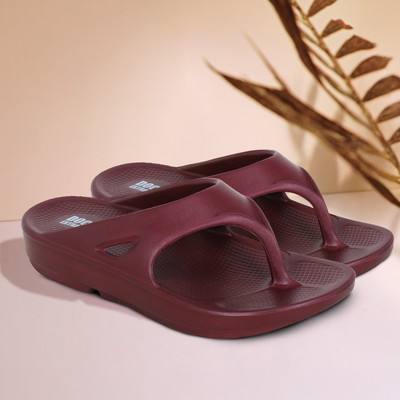 DOCTOR EXTRA SOFT Women Classic Ultra Soft with Cushion FootBed for Adult Comfortable,Lightweight Flip Flops(Maroon , 7)