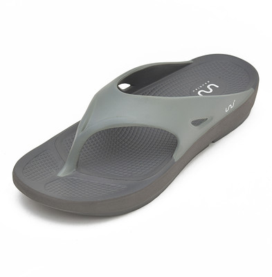 Doubleu Men Men Clasic V Shape Carbon+Light Grey Flip Flops(Grey , 6)