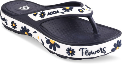 Adda Women Slippers(Black, White , 5)