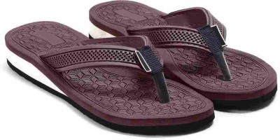 TOMSY CHOICE Women Flip Flops(Maroon , 8)