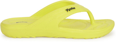 yoho Women Drizzle Soft Slippers| Mild Acupressure | Lightweight | Anti Skid | Waterproof Flip Flops(Yellow , 9)