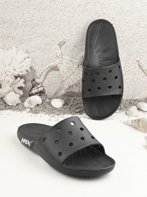 HRX by Hrithik Roshan Men Ultra-Lightweight & Flexible EVA Slip-On for All-Day Comfort Slides(Black , 10)