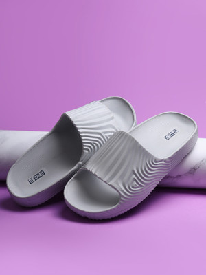 TOE CANDY Men Slides(Silver , 7)