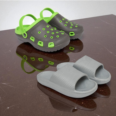 Acorn Men Slides(Green, Grey , 8)