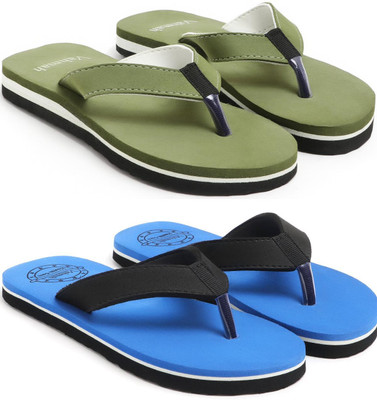 VAHMAH Women Slippers(Green, Blue , 5)