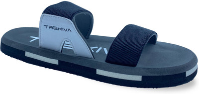 TREKIVA Men Premium Slippers Trendy Comfortable Flexible & Durable, Anti-Skid| TFG-1006 Slippers(Grey, Blue , 9)