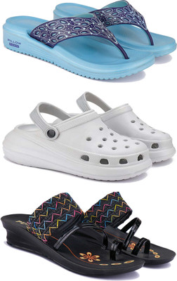 WINGSCRAFT Women Flip Flops(Black , 8)