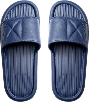 ILU Men Slipper for Men's Flip Flops Home Fashion Slides Open Toe Non Slip Navy Blue Slides(Navy , 7)