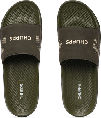Chupps Men Edge Olive Green Men's Comfortable Slides & Flip Flop Slides(Olive, Green , 8)