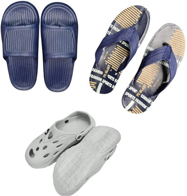BLIBBERS Men Slippers(Navy, Blue, Off White , 8)
