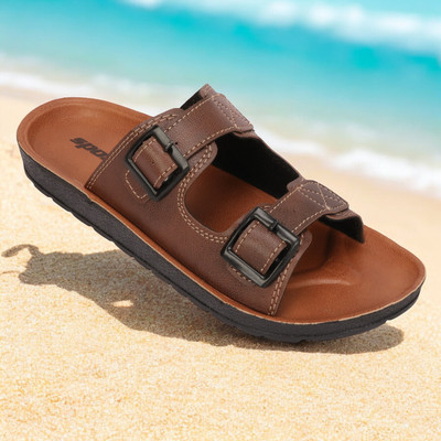 SCLERE Men Slippers(Brown , 6)