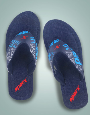 Sparx Men Flip Flops(Navy, Red , 6)
