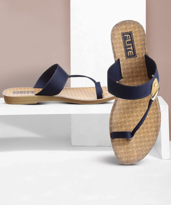 FLITE Women Flip Flops(Navy , 5)