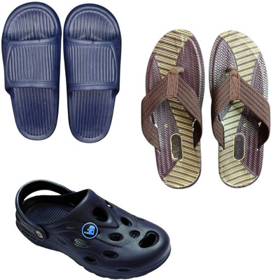 BLIBBERS Men Slippers(Navy, Brown, Blue , 8)