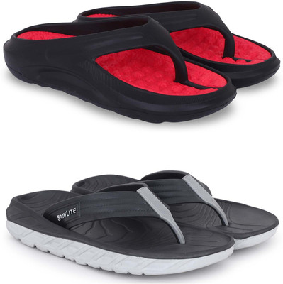 KAPYANSH Men Slippers(Red, Black , 9)