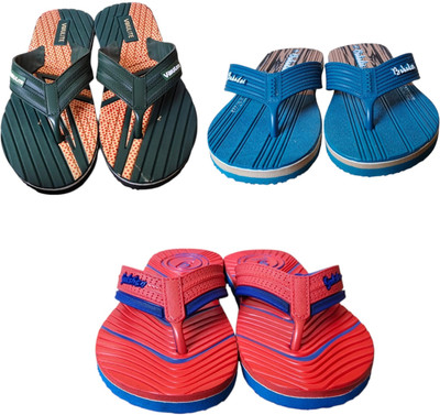 DEEPAKTRADERS Men Slippers(Green, Blue, Red , 9)