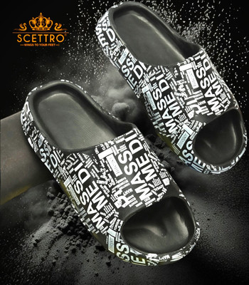 SCETTRO Men Slides(Black , 6)