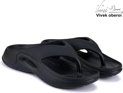 BERSACHE Men Flip Flops(Black , 9)
