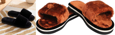 rexizone Women Slides(Grey, Brown , 7)