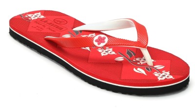 LA-AVIVA Women Slippers(Red , 5)