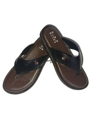 MAJUDA Men Slippers(Black, Brown , 9)