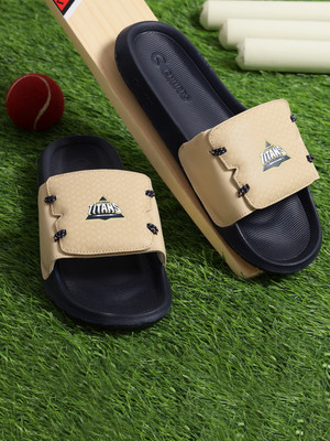Chupps Men GT Bold Beige/Navy Men's Comfortable Slides & Flip Flop Slides(Beige, Navy , 9)