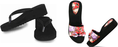 BOOMBEAUTY Women Flip Flops(Multicolor , 8)