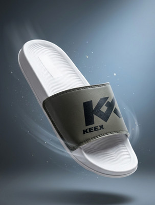 keex Men Slides(White , 8)