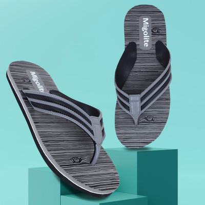 MIGOLITE Men Migolite Mens Flip Flops with Unique Wood Print Design |& Stylish Slippers(Grey , 8)