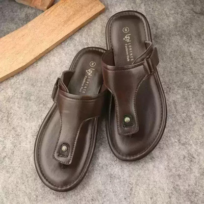 Lorence Fashion Hub Men Flip Flops(Brown , 10)