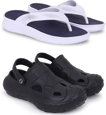Kapani Fashion Men Slippers(Blue, Black , 7)