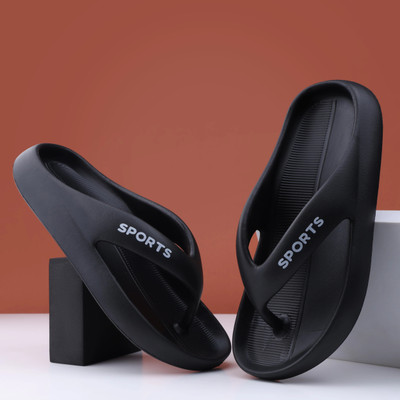 flex Men Slippers(Black , 9)