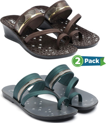 RRIDDERS Women Flip Flops(Multicolor , 8)