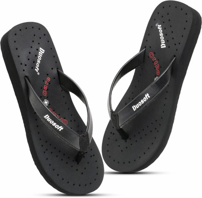 DUOSOFT Women Doctor Slipper|Super Soft|Orthopedic|Lightweight|Diabetic|Antiskid Slippers(Black , 8)