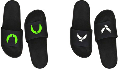 nvisan Men Slides(Green, White, Black , 8)