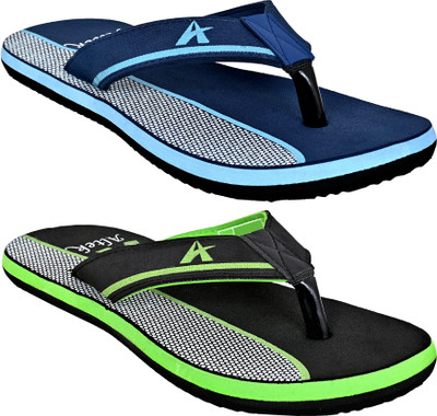 Altek Men Flip Flops(Blue, Green , 8)