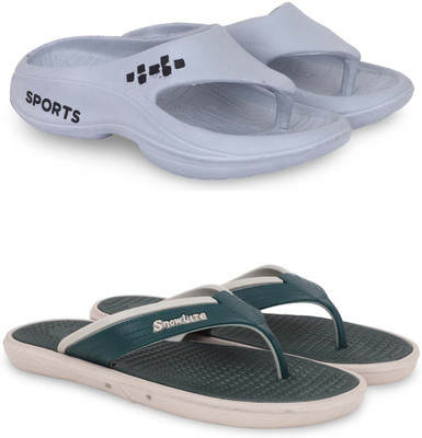 Kapani Fashion Men Slippers(Grey, Green , 7)