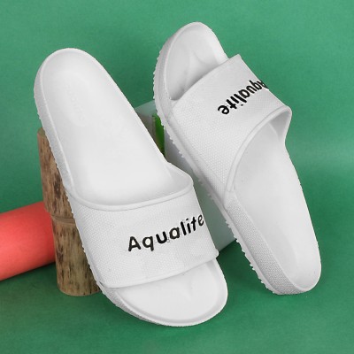 Aqualite Men Anti-Skid Slides(White , 9)