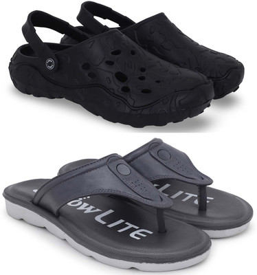 Pampy Angel Men Clogs(Black, Grey , 9)