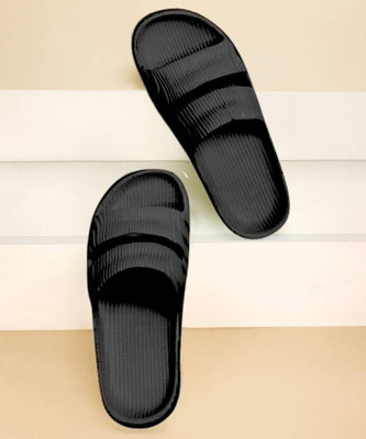 Feel alive Men Slides(Black , 9)