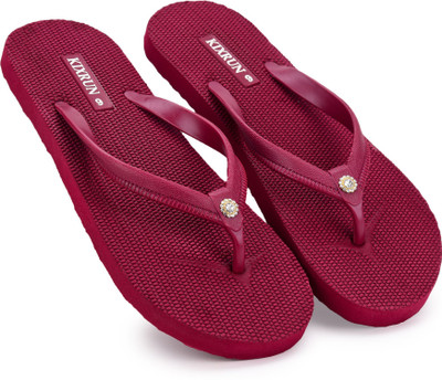 Kixrun Women Slippers(Maroon , 5)