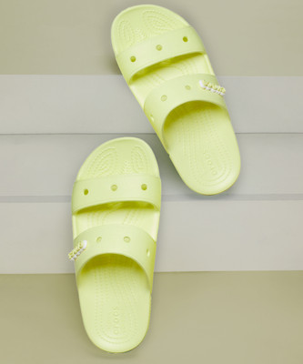 CROCS Men Classic Slides(Green , 8)