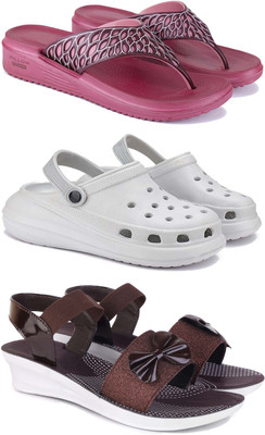 Pennen Women Flip Flops(Maroon , 8)