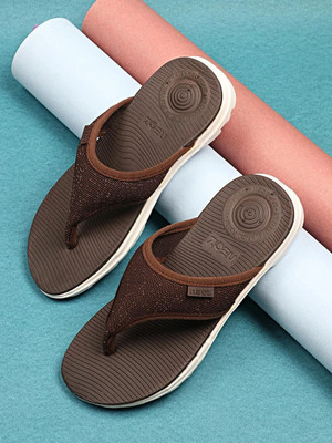 Neoz Women Levirex Lightweight with Arch Support Durable Anti-Skid & Stylish Dailywear| Flip Flops(Brown , 7)