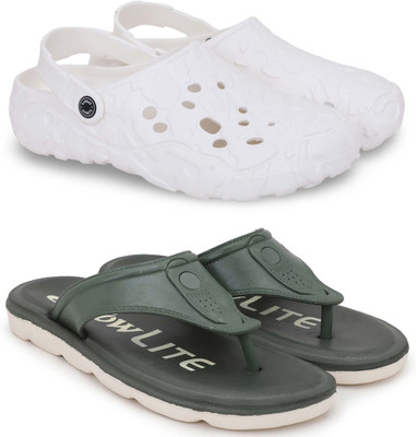 Kapani Fashion Men Slippers(White, Green , 8)