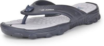 Adda Men Flip Flops(Navy, Grey , 8)