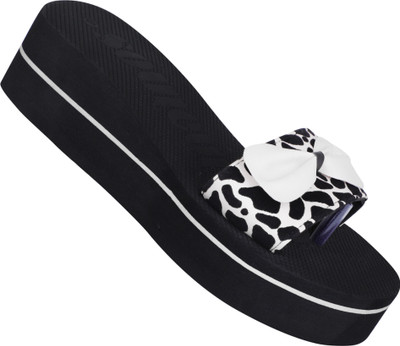 SOUL CULTURE Women Flip Flops(Black , 6)