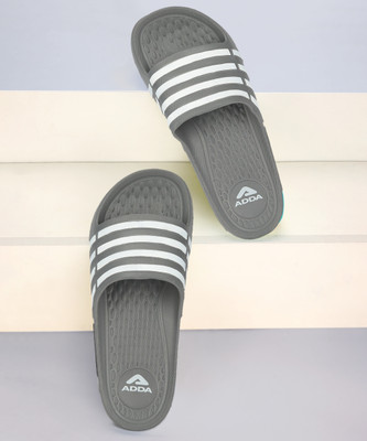 Adda Men Slides(Grey, White , 10)