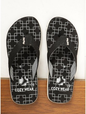 Cozy Wear Men Flip Flops(Black , 10)