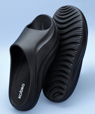 Koburg Men Milan Slides| Comfortable | Super soft | Lightweight | EVA Sole | Sliders KF-484 Slides(Black , 7)